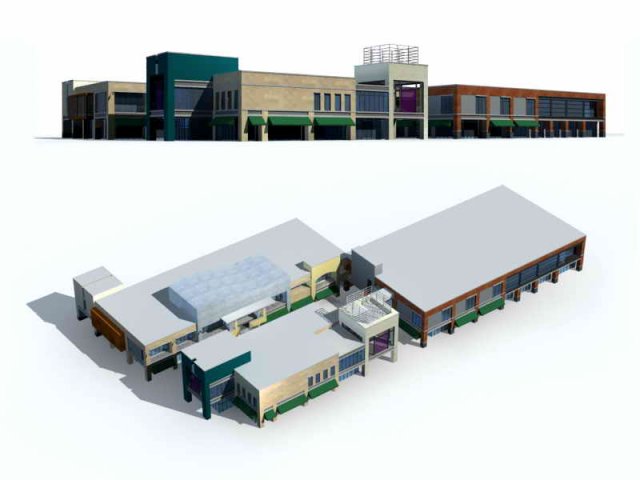 Large City Commercial Street office building design – 264 3D Model