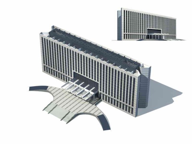 Large City Commercial Street office building design – 106 3D Model