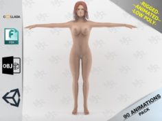 Naked Girl1 Animations Pack 3D Model