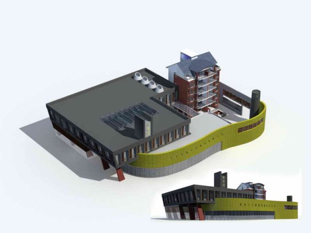 Large City Commercial Street office building design – 13 3D Model