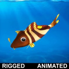 Cartoon Fish 04 Rigged Animated 3D Model