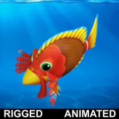 Cartoon fish 06 Rigged Animated 3D Model