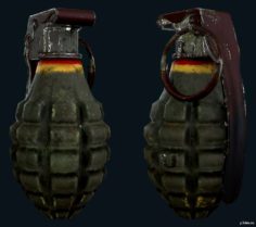 COD:WW2 USA Frag Grenade (Lethal) 3D Model