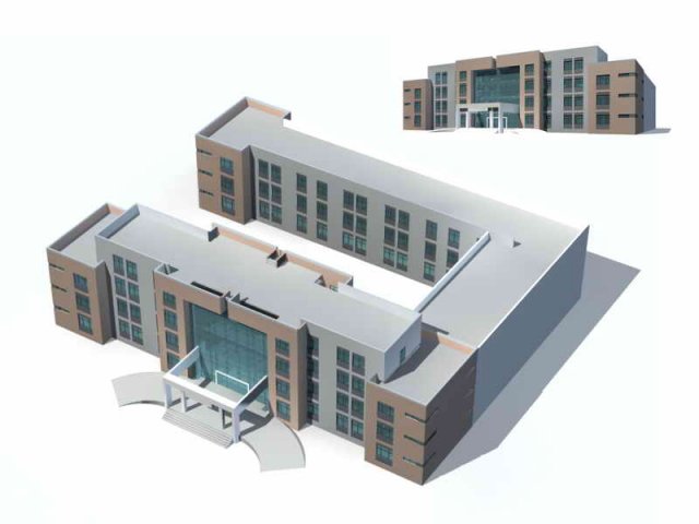 Large City Commercial Street office building design – 99 3D Model