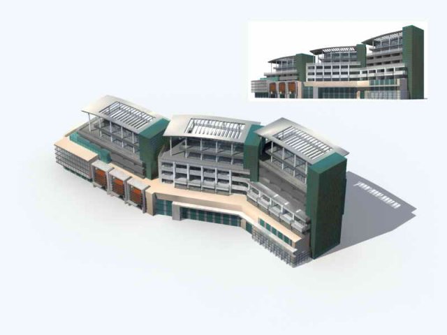 Large City Commercial Street office building design – 15 3D Model