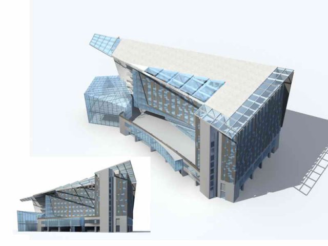 Large City Commercial Street office building design – 54 3D Model