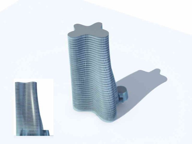 Large City Commercial Street office building design – 172 3D Model