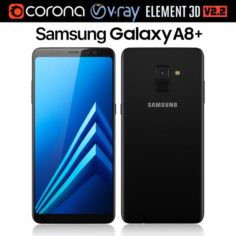 Samsung Galaxy A8 PLUS Black 3D Model