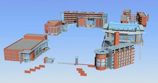 School building 088 3D Model
