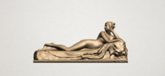 Naked Girl -Lying on Bed 01 3D Model