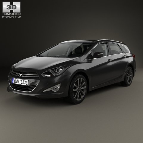 Hyundai i40 wagon with HQ interior 2011 3D Model