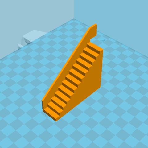 Staircase with integrated ramp 3D Print Model