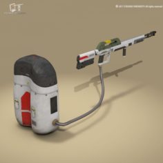 Sci-fi flamethrower 3D Model