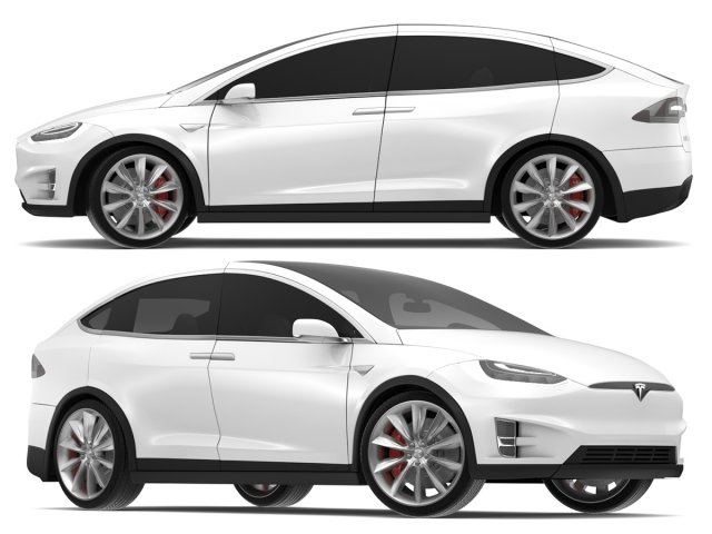 2017 Tesla Model X Solid White-Pearl White Multi-coat 3D Model