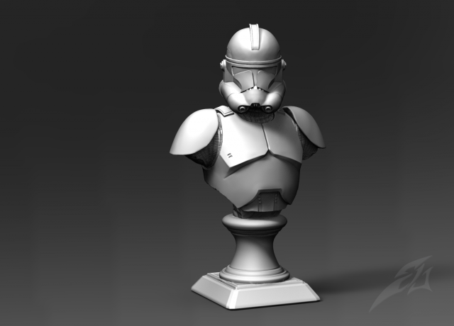Clone Trooper Phase 2 Bust 3D Model