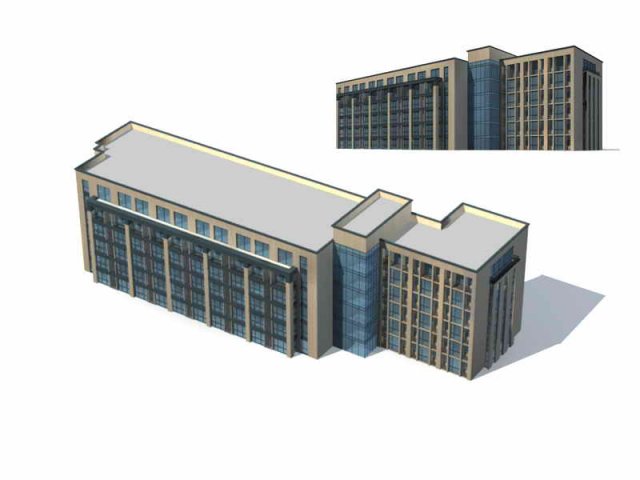 Large City Commercial Street office building design – 123 3D Model