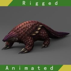 Pangolin Rigged Animated 01 3D Model