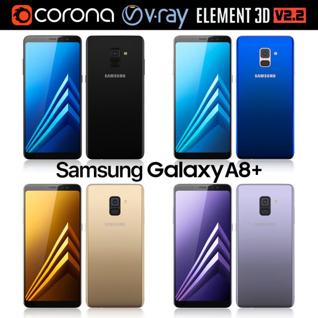 Samsung Galaxy A8 PLUS All colors 3D Model