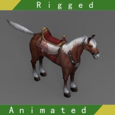 Horse Rigged Animated 02 3D Model
