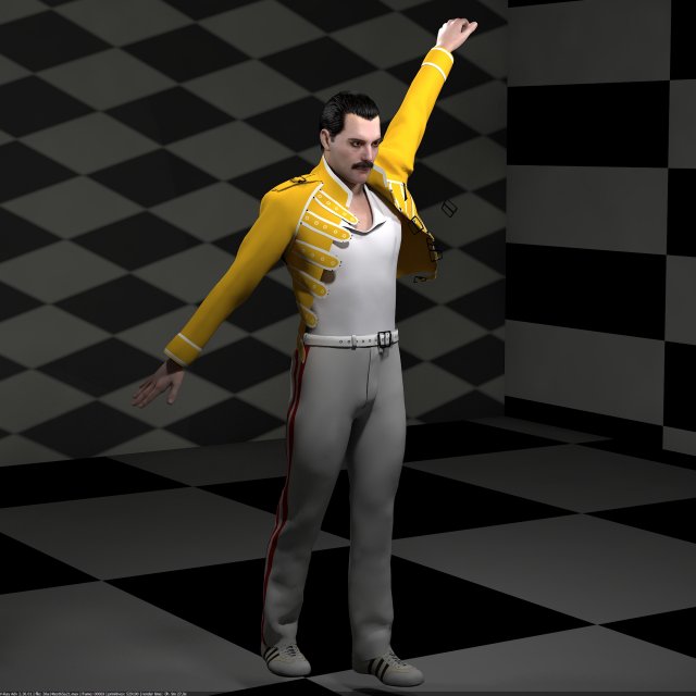 of Freddie Mercury singer rigged 3D Model