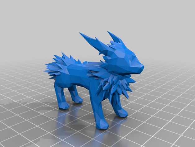 Complicated Low Poly Jolteon 3D Print Model
