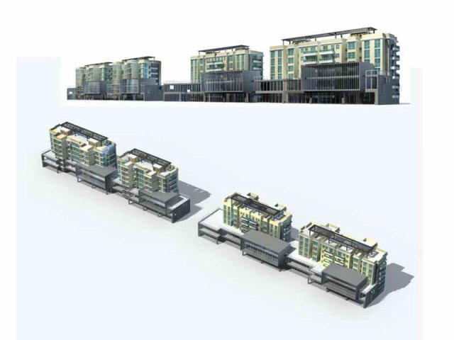 Large City Commercial Street office building design – 266 3D Model