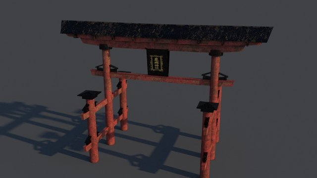 Japanese gates torii model 3D Model