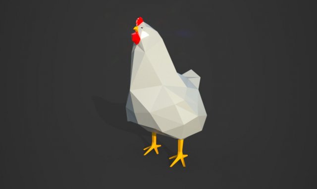 Low Poly Chicken 3D Model