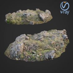 3d scanned rock cliff B 3D Model