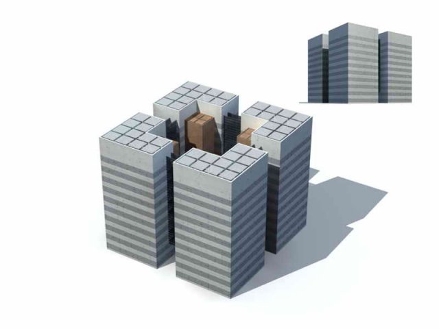 Large City Commercial Street office building design – 45 3D Model