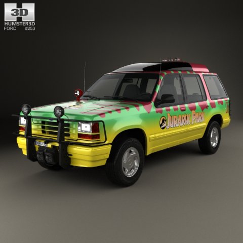 Ford Explorer Jurrasic Park 1993 3D Model