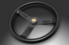 Momo 350MM Steering Wheel Mid Poly 3D Model