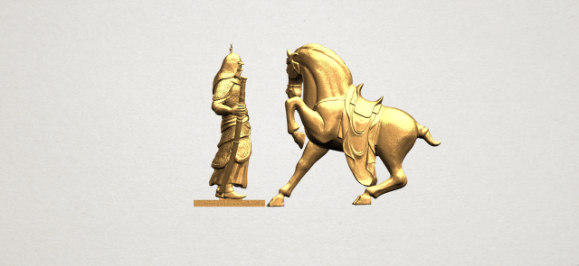 Warrior with Horse 3D Model