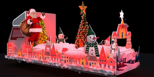 Merry Christmas Truck 3D Model