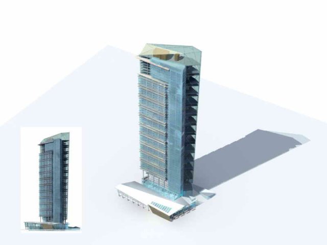 Large City Commercial Street office building design – 170 3D Model