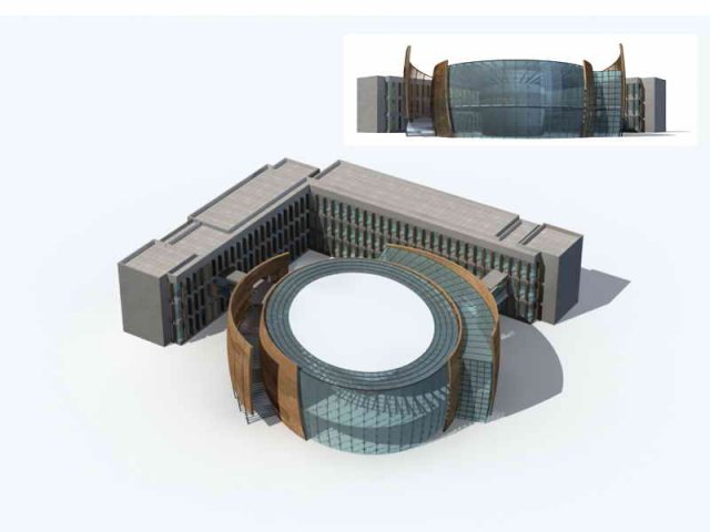 Large City Commercial Street office building design – 69 3D Model