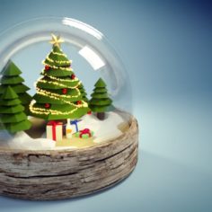 Low Poly Christmas Ball						 Free 3D Model