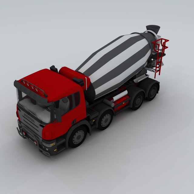 Transport cement mixer D1298 3D Model