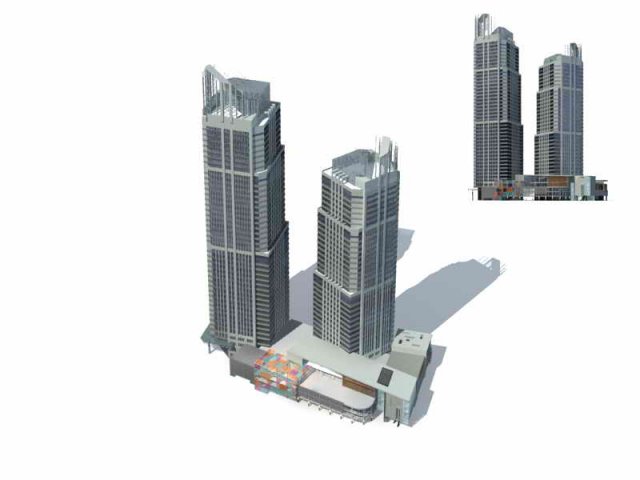 Large City Commercial Street office building design – 131 3D Model