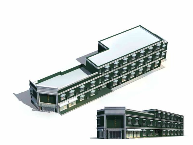 Large City Commercial Street office building design – 103 3D Model