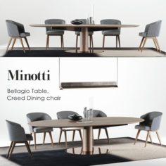 Minotti Bellagio Dining set 1 type H67 3D Model