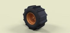 Rear wheels for sand and mud Free 3D Model