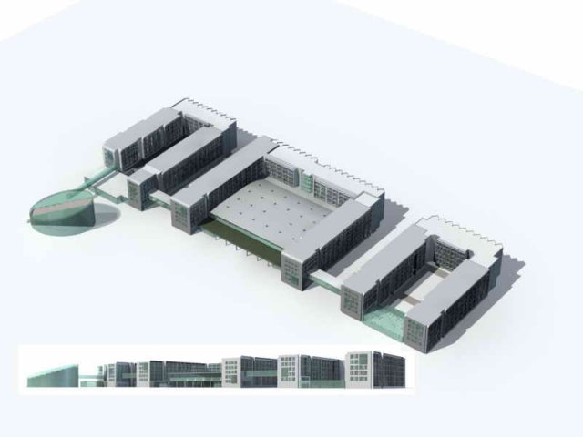 Large City Commercial Street office building design – 55 3D Model