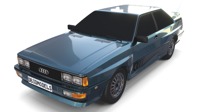 1981 Audi Coupe Quattro Dark Blue 3D Model