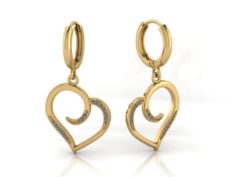 Heart shaped earrings 3D Model
