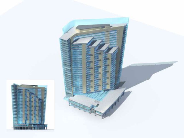 Large City Commercial Street office building design – 176 3D Model