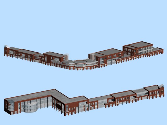 City planning fashionable Commercial Street office design – 155 3D Model