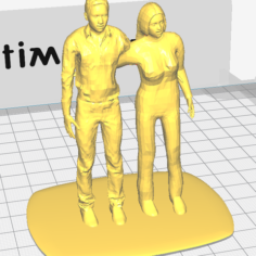 Two People In Statue 3D Print Model