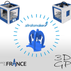 Pencil holder consisting of 4 STRATOMAKER logos located in France 3D Print Model
