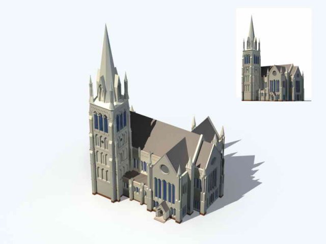 Large City Commercial Street office building design – 58 3D Model